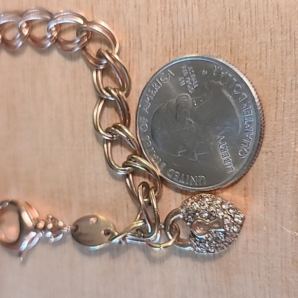 Fossil bracelet gold coloring with heart charm - Picture 6 of 6